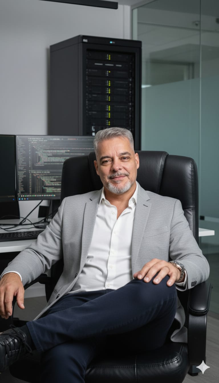 Jota Santos en su espacio de trabajo